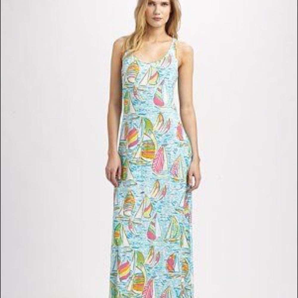 Lilly Pulitzer Treena Maxi Dress Sailboats